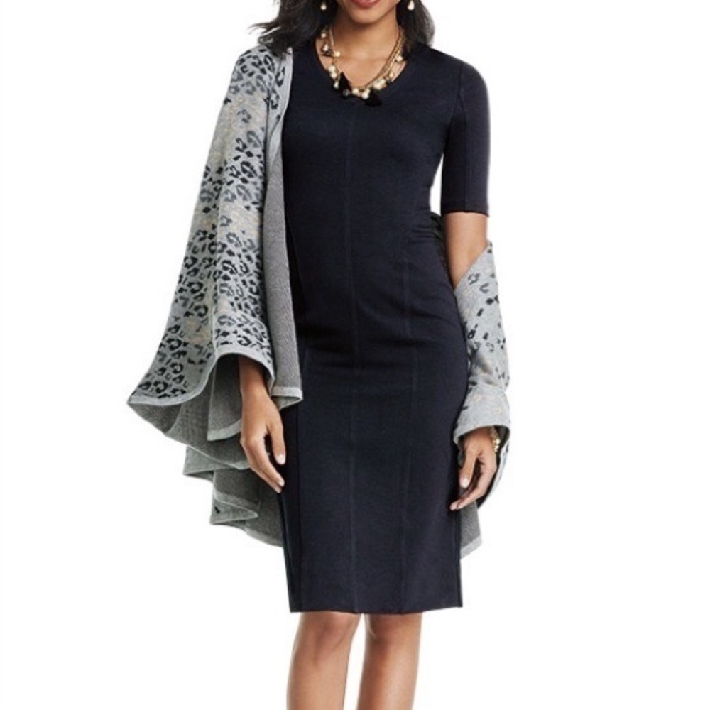 CAbi Black Claire Sheath Knee Length Dress Career